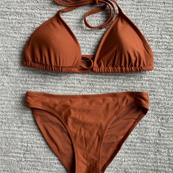 aerie Other - Aerie Brown Triangle Bikini Set